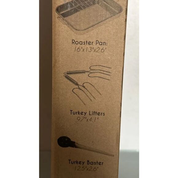 Sedona Kitchen 16.5” Stainless Steel Roaster Pan Set 6-Pieces - Picture 3 of 4